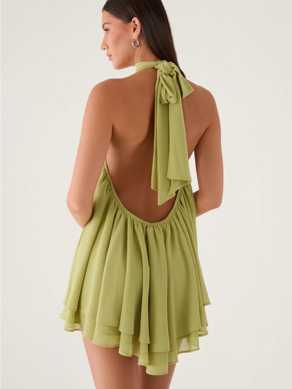 NWT Peppermayo Lyrah Halter Mini Dress Green 4 - Picture 3 of 8